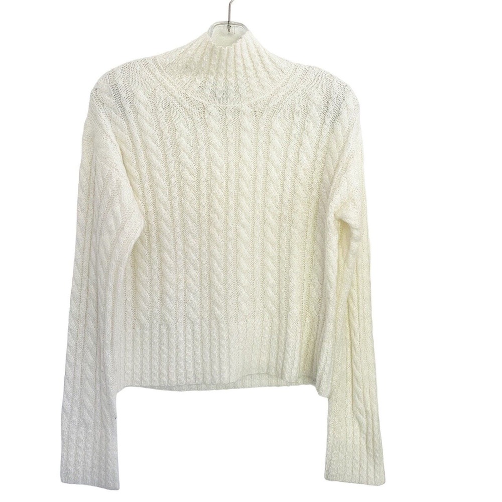 French Connection Cream  Knit Women's Sweater Knit Size M Turtleneck